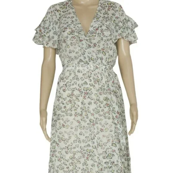 Anthropologie Intropia Vintage Floral Printed Ruffle Tunic Dress XS 34 - Picture 2 of 5